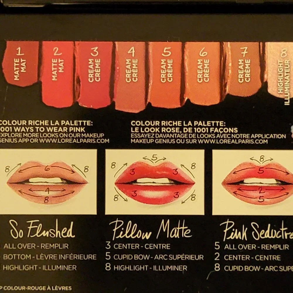 LOREAL LA PALETTE Lip Cream  Matte & Highligther Palette Pink 01 sealed NEW
